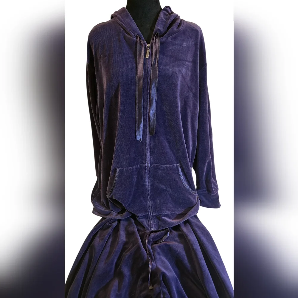 Liz Claiborne 3X Purple Velour Sweat Set - Picture 1 of 10
